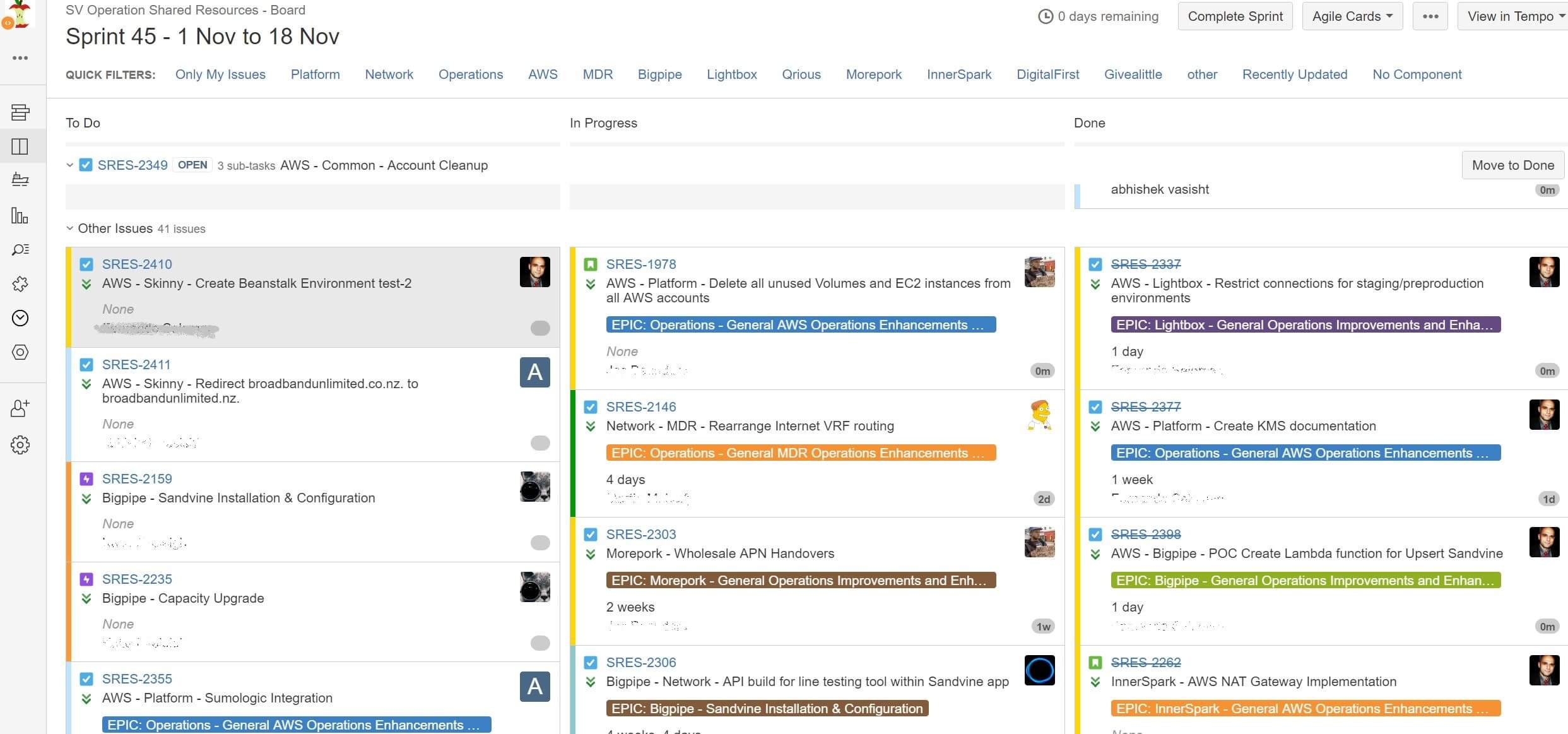 To ensure better planning and alignment with the Spark Ventures software delivery team we adopted and adapted Agile methodologies by using Kanban for the IT Operations teams as a way of planning out work that required operational resource to complete.