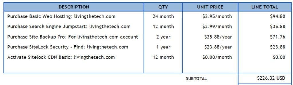 bluehost costs