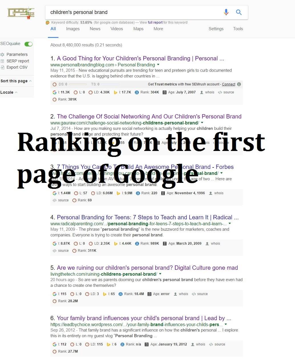 I was really struggling with getting my articles to be ranked on the first page of Google, which I hoped would ultimately lead to an improvement in traffic to my blog.