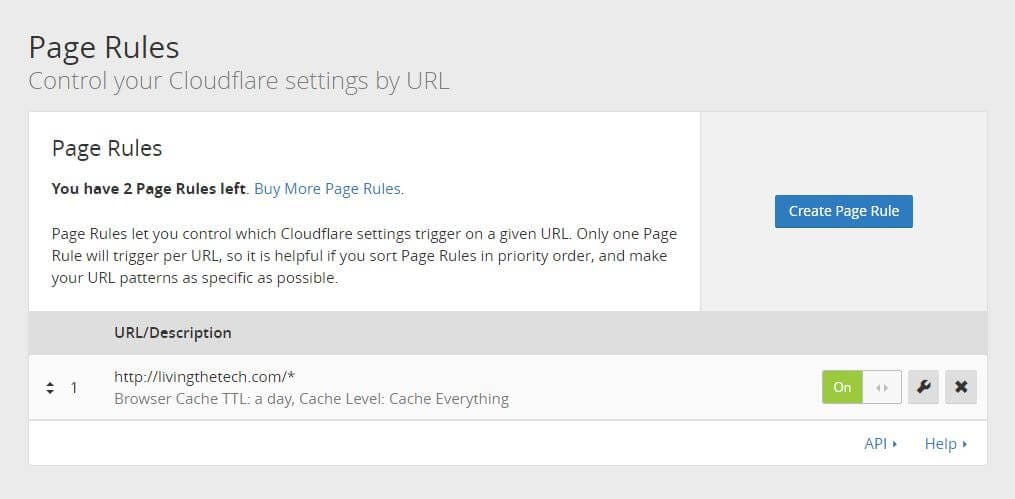 Cloudflare page settings