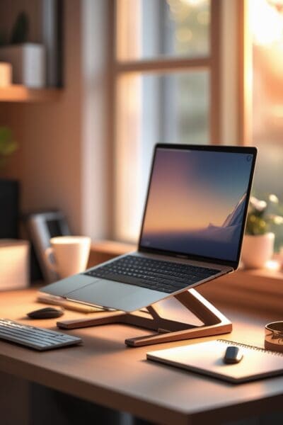 Most modern laptops support dual screen with a laptop stand