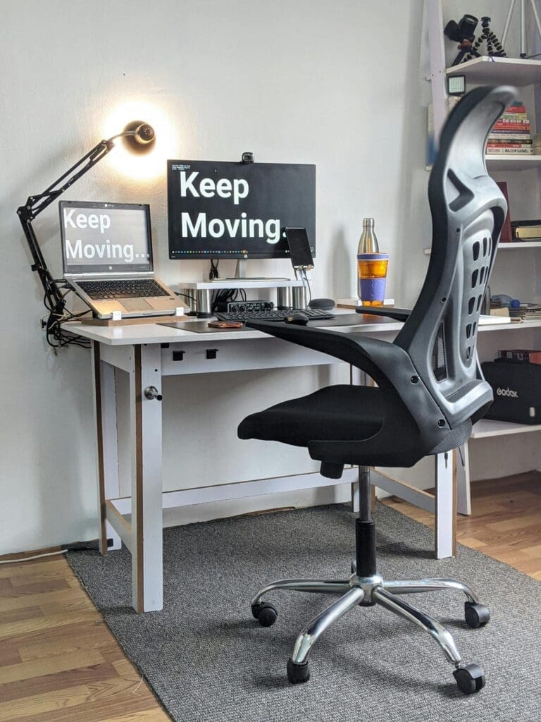 Durrafy ergonomic office chair with adjustable lumbar and flip-up armrests
