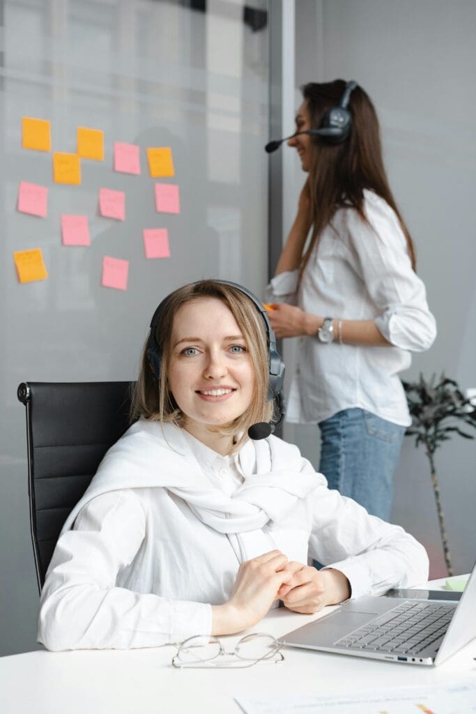 Remore working on a Teams call with her colleagues