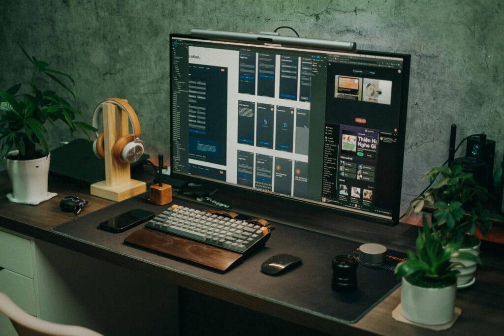 Modern ergonomic home office setup in a New Zealand home